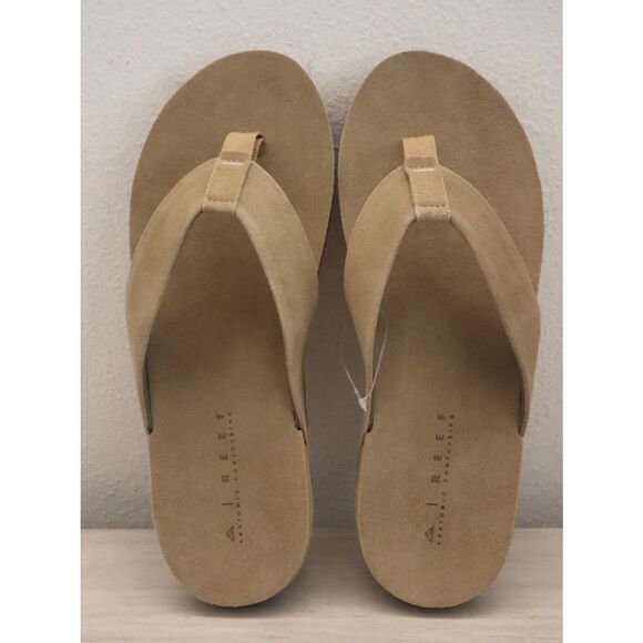 REEF Men's Sz 11D Tan Suede Leather Ojai Flip-Flop Sandals - Picture 11 of 11